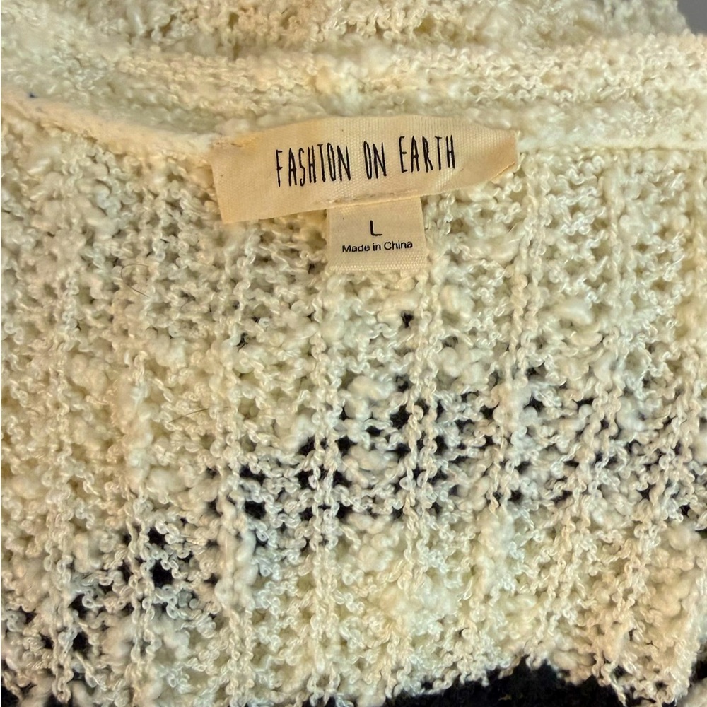 Black and White Sweater Duster, Large